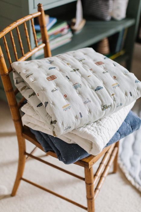 Rush Hour Quilted Chambray Blanket