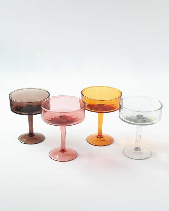 Handblown Hammered Glass Coupe