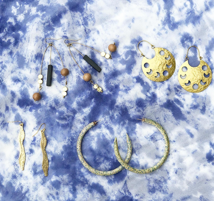 EA1 Coral Earrings - Brass