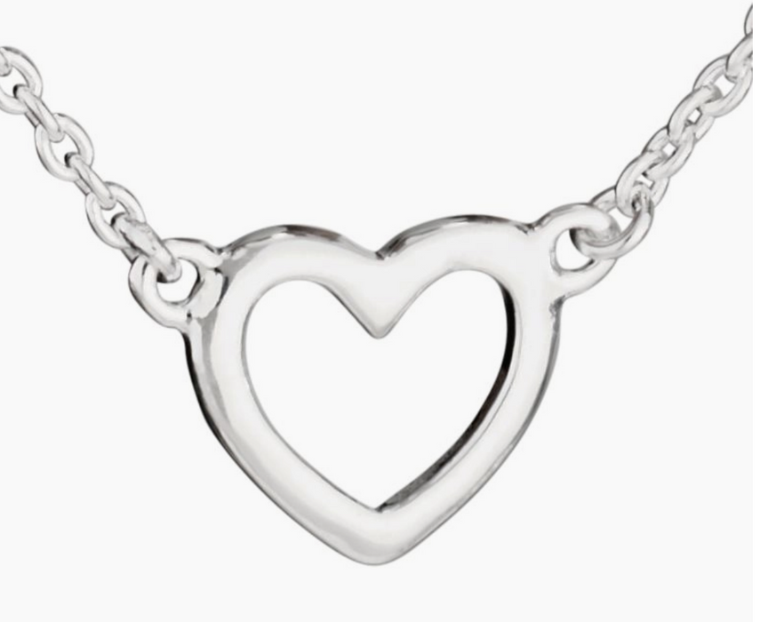 Amore Sterling Silver Heart Necklace