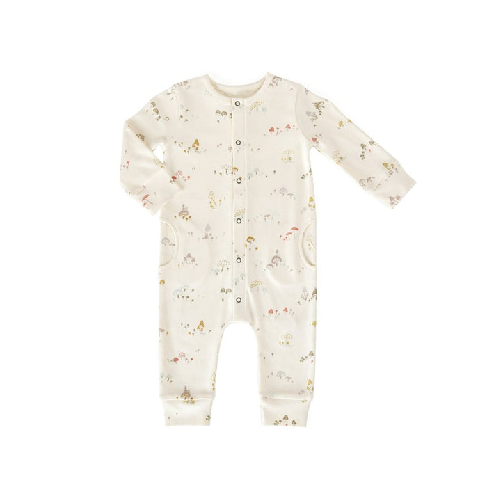 Mini Mushrooms Placket Romper