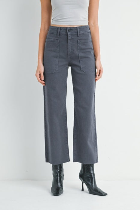 High Rise Utility Nautical Wide Leg Jean