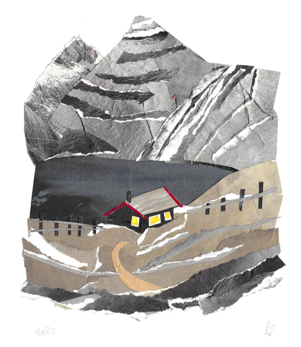 Bothy in the Mountains Art Print