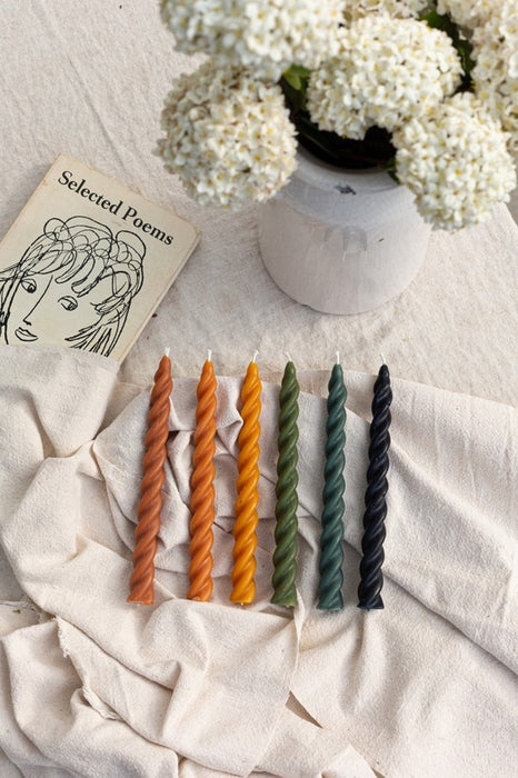 Sunrise Beeswax Spiral Tapers - Set of 3