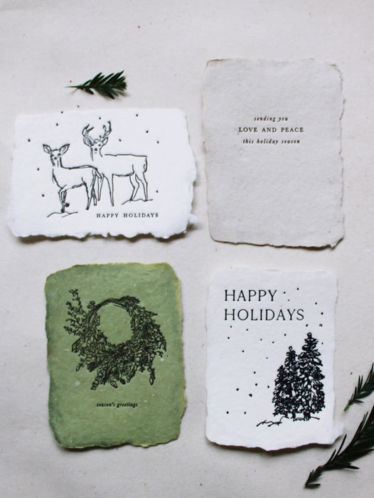 Season's Greetings Petite Holiday Note Cards - Set of 4