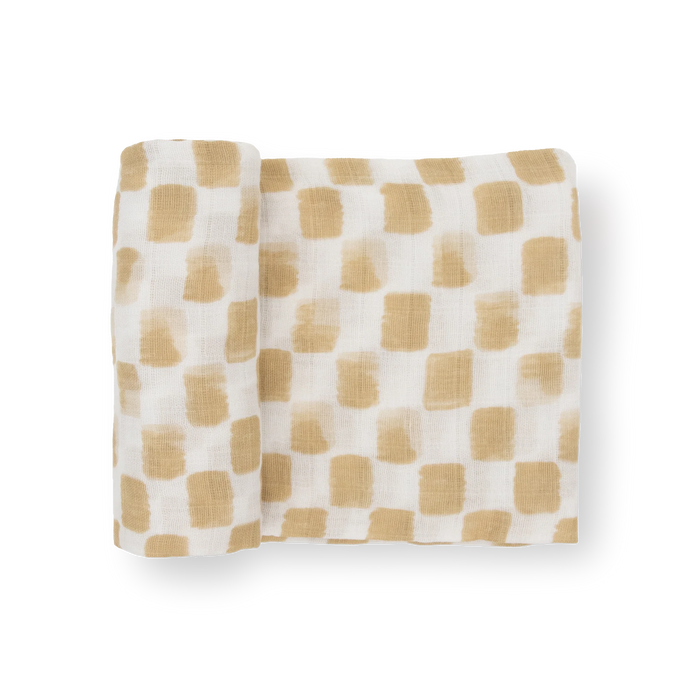 Adobe Checker Cotton Muslin Swaddle Blanket