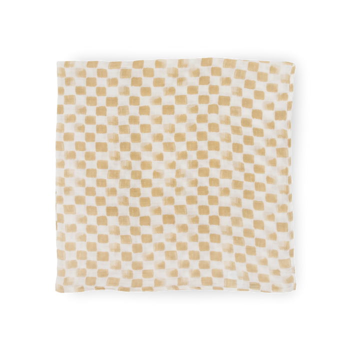 Adobe Checker Cotton Muslin Swaddle Blanket