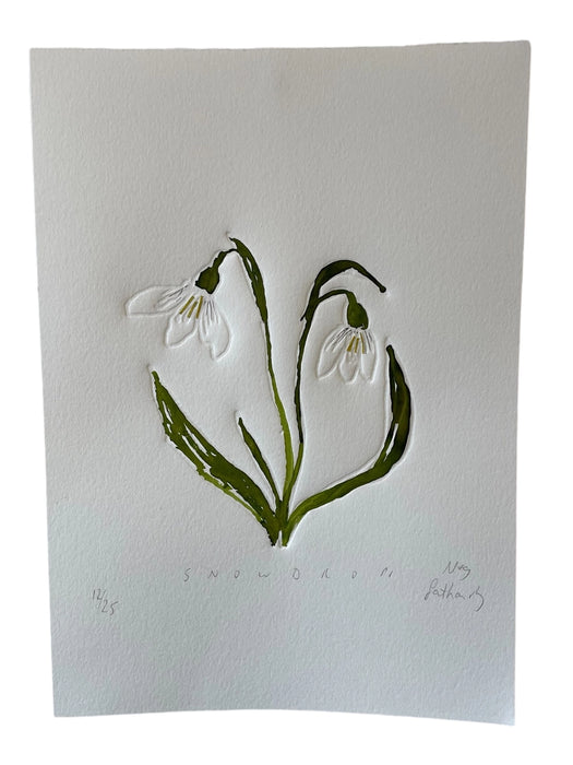 Limited Edition Snowdrop Embossing, Drawing & Collage Print