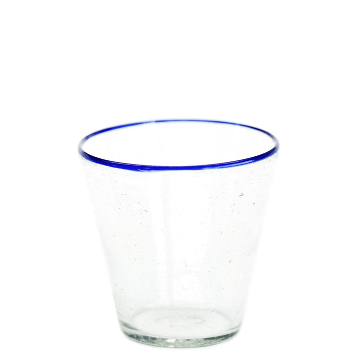 Handmade Blue Rim Water Glass