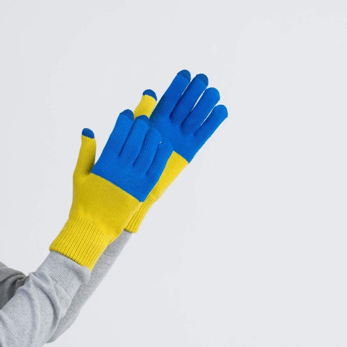 Colorblock Knit Touchscreen Gloves