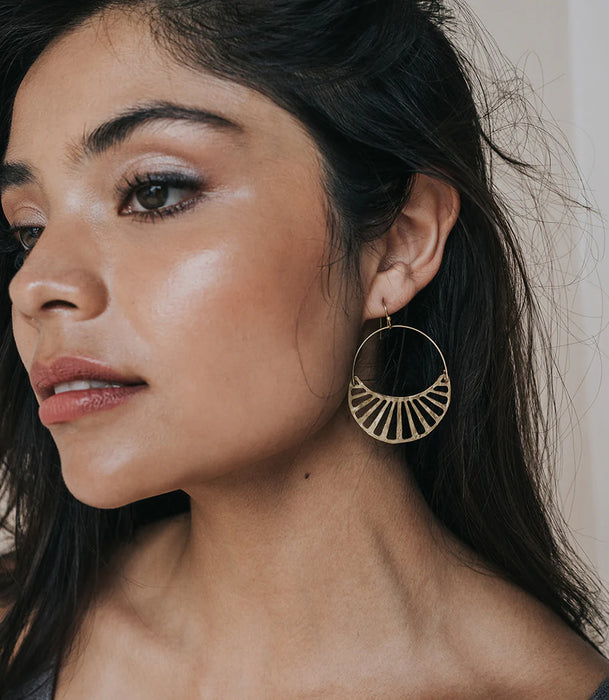 Rajani Crescent Disc Earrings