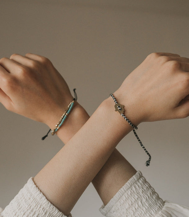 Nitara Hamsa Beaded Friendship Bracelets - Set of 2