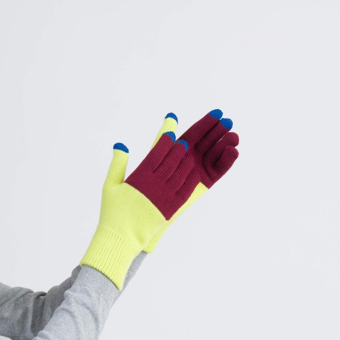 Colorblock Knit Touchscreen Gloves