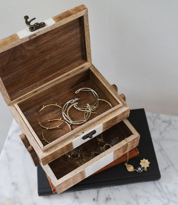 Indukala Crescent Moon Tiered Jewelry Box