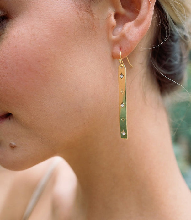 Sitara Starry Long Linear Earrings