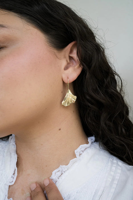 Sayuri Ginkgo Leaf Drop Earrings