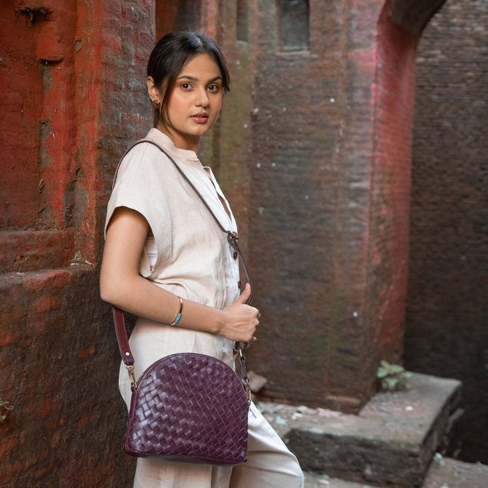 Woven Halfmoon Crossbody