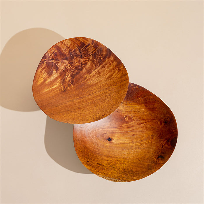 Shallow Mahogany Wave Bowl