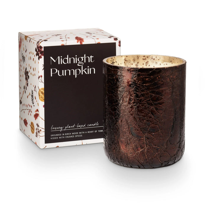 Midnight Pumpkin Small Boxed Crackle Glass Candle