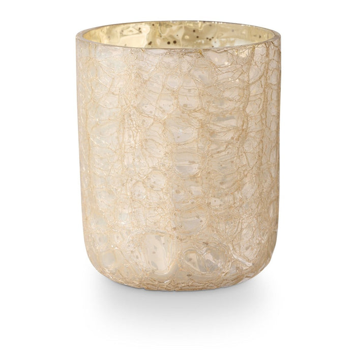 Winter White Small Crackle Glass Boxed Candle