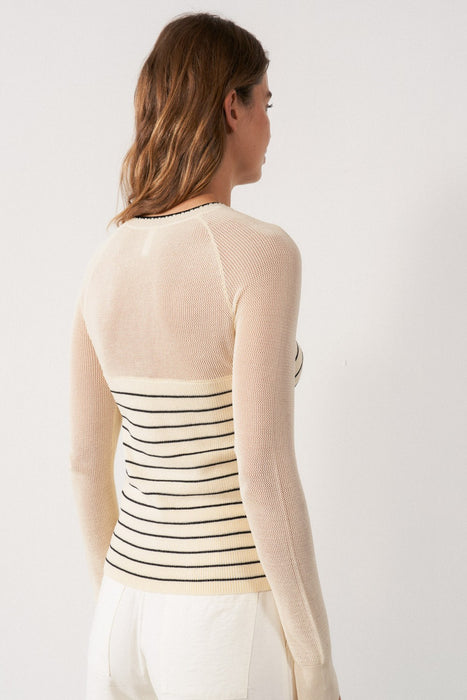 Openwork Stripe Sweater