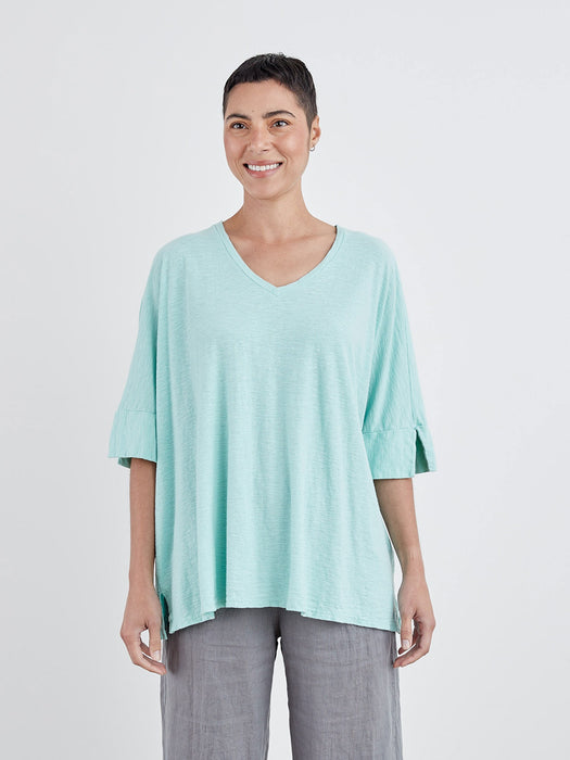 V-Neck Cotton/Linen Top