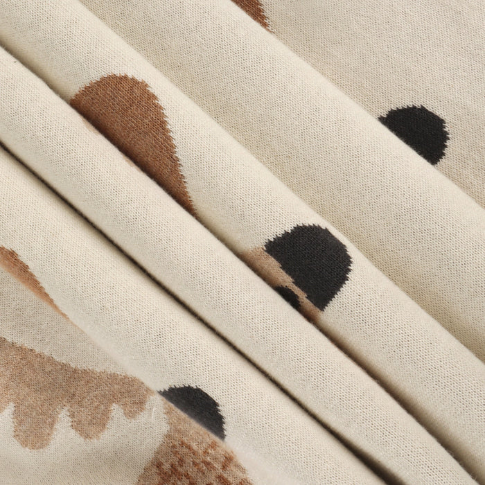 Organic Cotton Moose Jacquard Knit Baby Blanket