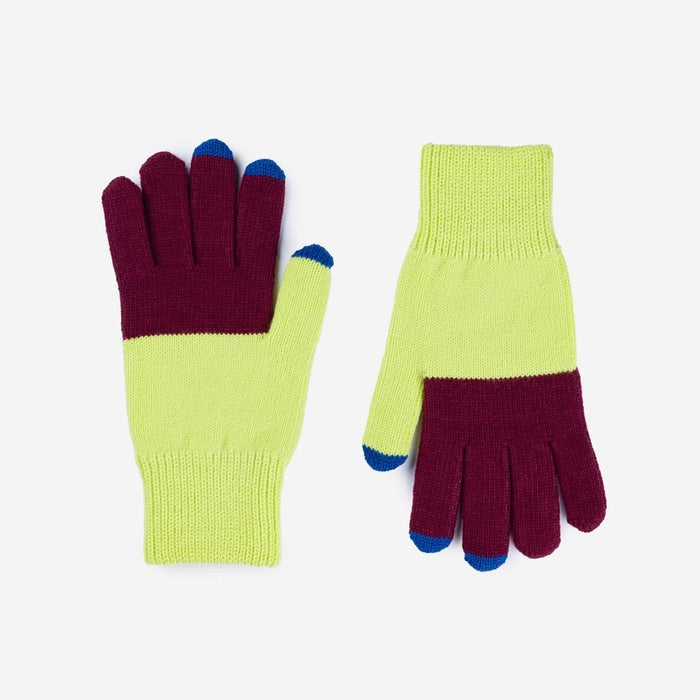 Colorblock Knit Touchscreen Gloves