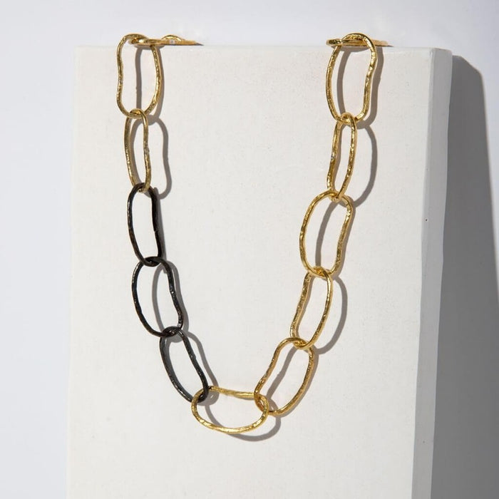 Pool Link Statement Necklace - Mixed Metal