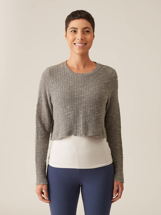 Textured Curved Crop Sweater