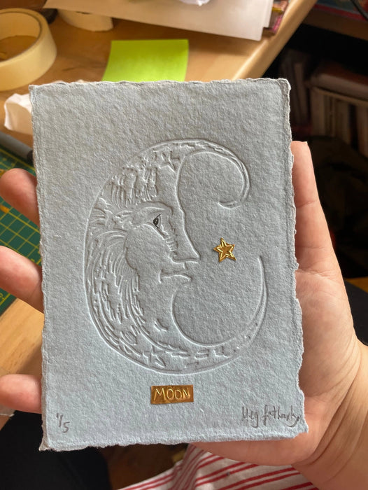 Limited Edition Embossed Moon & Tin Print