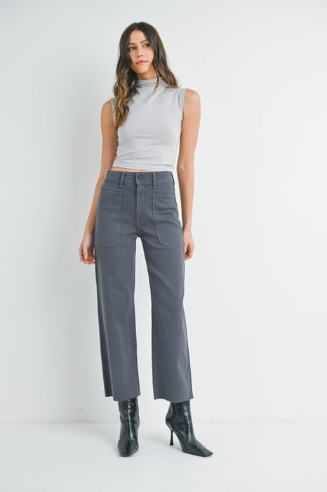 High Rise Utility Nautical Wide Leg Jean