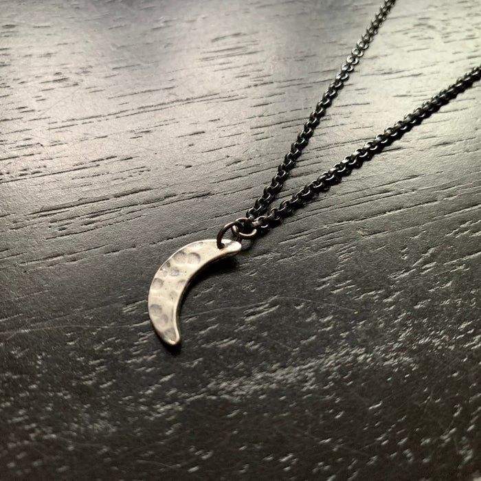 Tiny Moon Sterling Silver Necklace