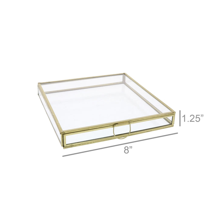 Brass Monroe Flat Square Box - Medium