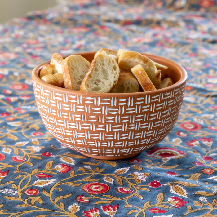 Lattice Lines Terracotta Bowl