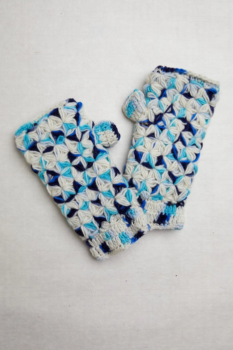 Addison Blue Crochet Handwarmers