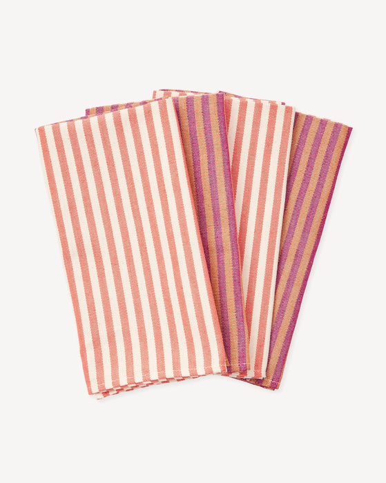 Hudson Stripe Napkin - Berry