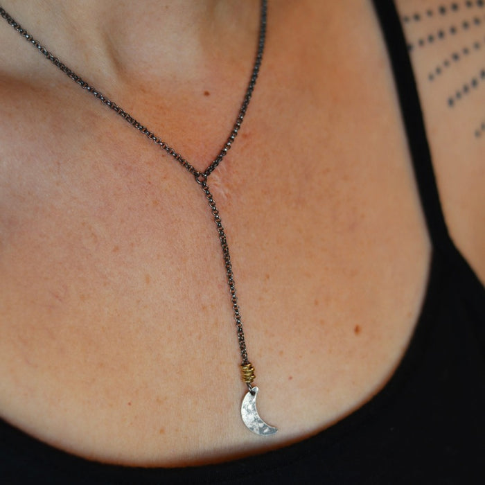 Moon Drop Sterling Silver Necklace