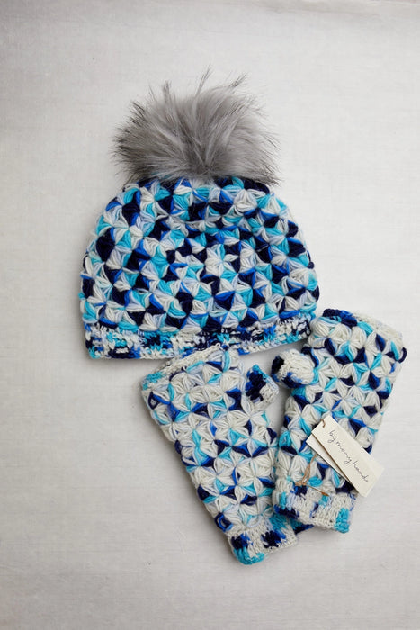 Addison Blue Crochet Beanie