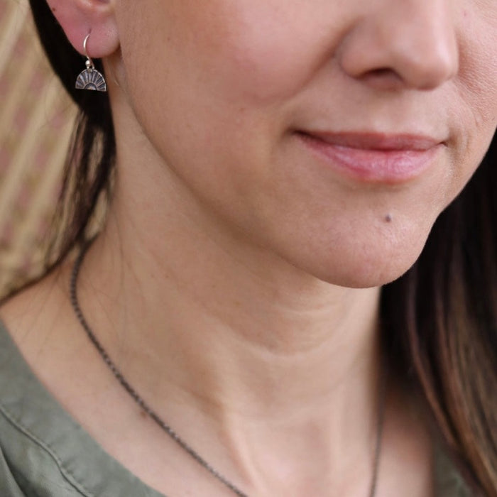 Tiny Silver Sunburst Earrings