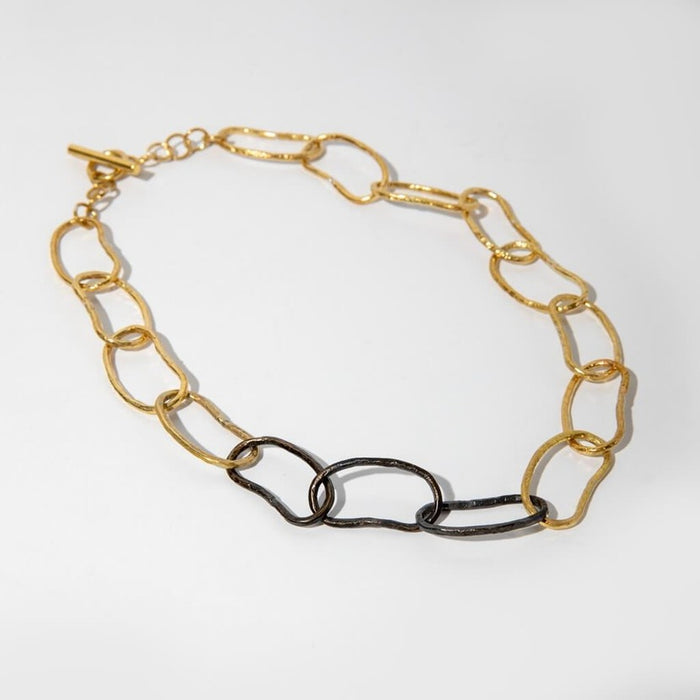 Pool Link Statement Necklace - Mixed Metal