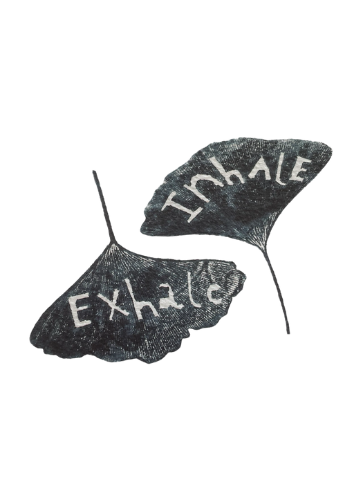 Inhale Exhale Gingko Leaf Print