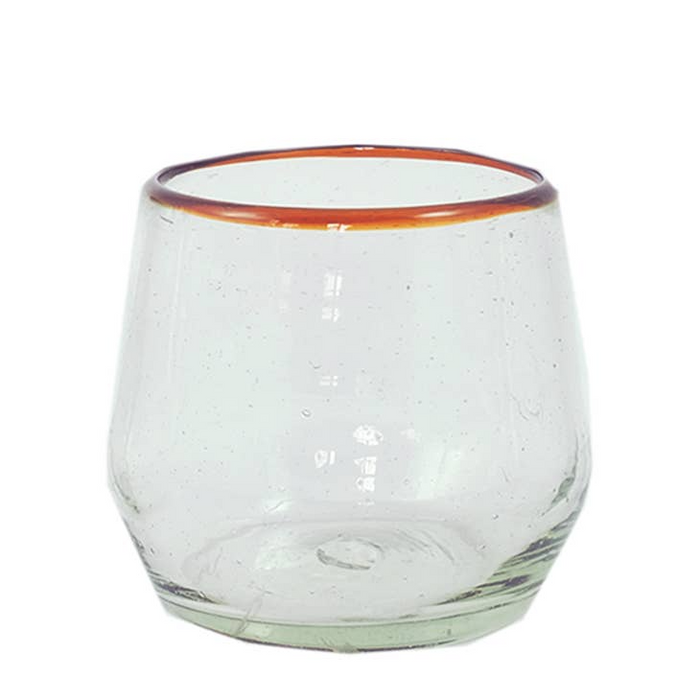 Colored Rim Roly Wine Glass