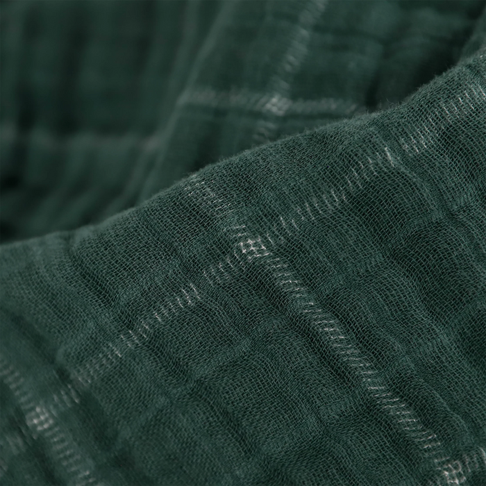 Evergreen Plaid Cotton Muslin Baby Quilt