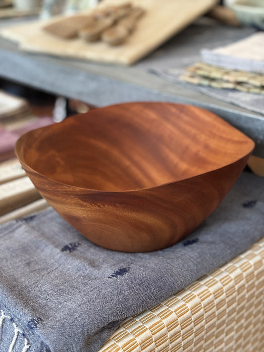 Large Mahogany Wave Bowl