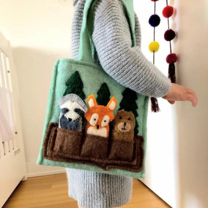 Woodland Friends Felt Puppet Bag