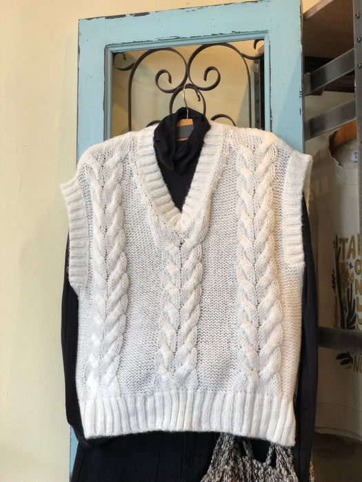 Fiona Cable Sweater Vest -Final Sale