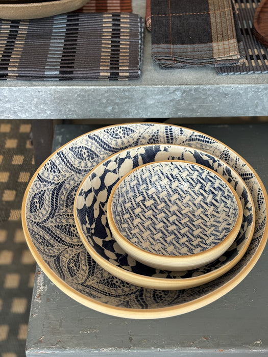 Soup Bowl - Wicker Cobalt