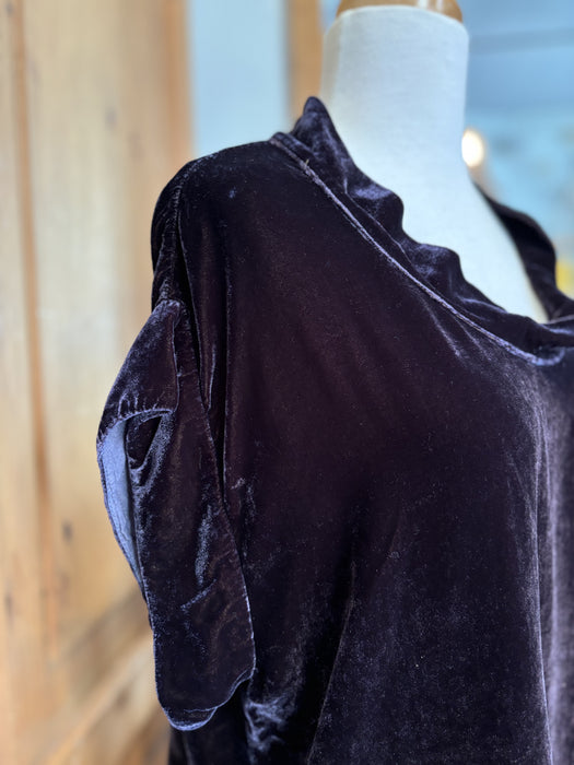 Velvet Cowl Neck Blouse