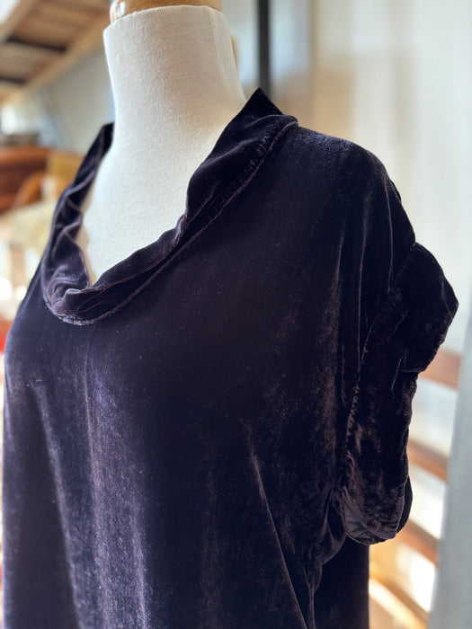 Velvet Cowl Neck Blouse